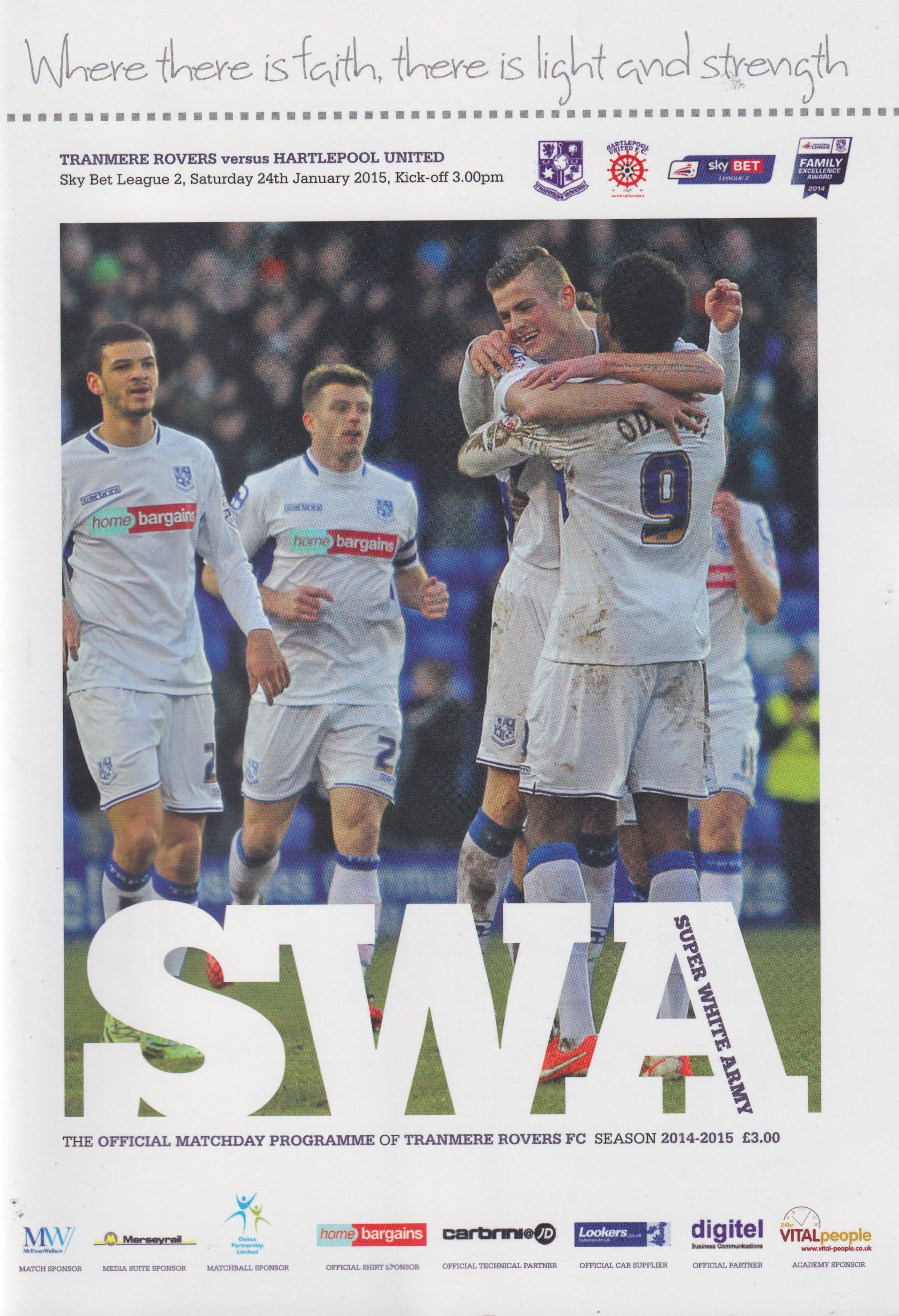 Tranmere Rovers v Hartlepool United match programme